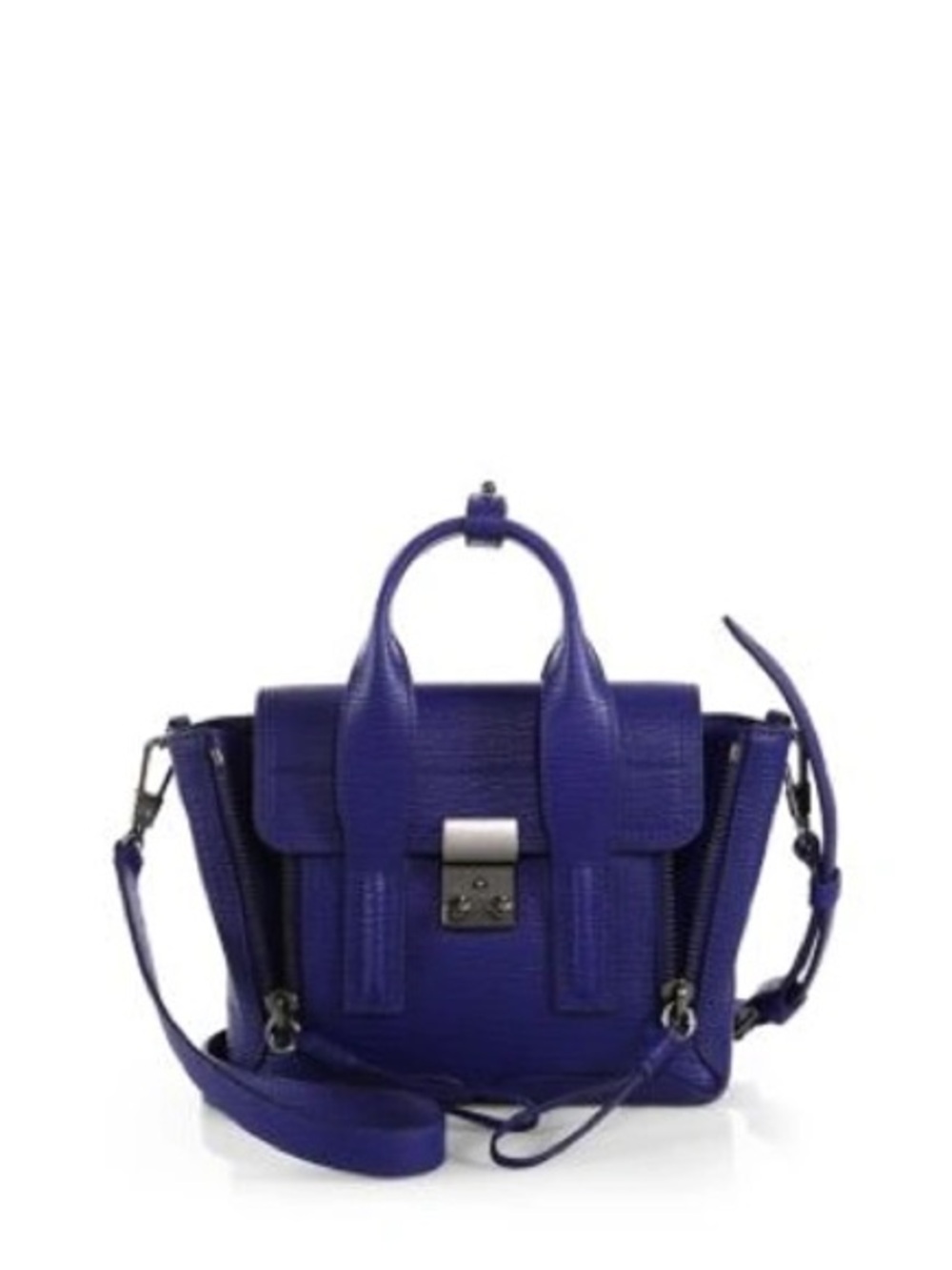 3.1 Phillip Lim Electric Blue Textured Leather Mini  Satchel